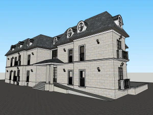 neoclassical hotel 3D Model