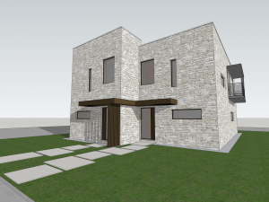 contemporary villa 2-units 3D Model