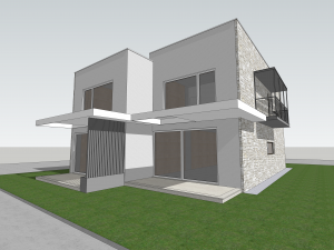 contemporary villa 2-units 3D Model