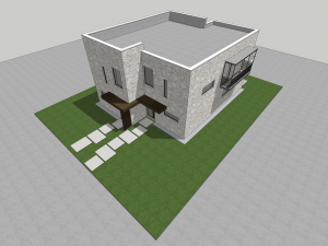 contemporary villa 2-units 3D Model