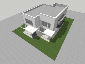 contemporary villa 2-units 3D Model