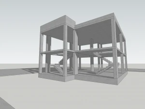 contemporary villa 2-units 3D Model