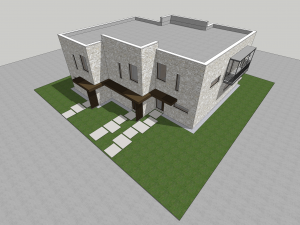 contemporary villa 3-units 3D मॉडल