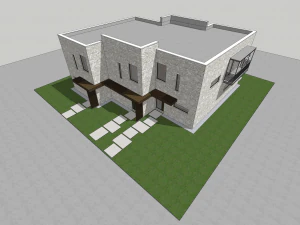 villa contempor&acirc;nea com 3 unidades Modelo 3D