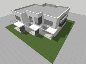 villa contempor&acirc;nea com 3 unidades Modelo 3D
