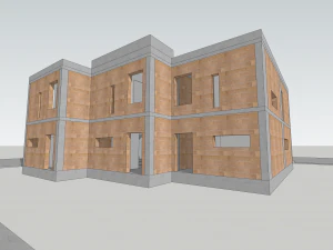 villa contempor&acirc;nea com 3 unidades Modelo 3D