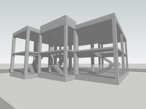 villa contempor&acirc;nea com 3 unidades Modelo 3D