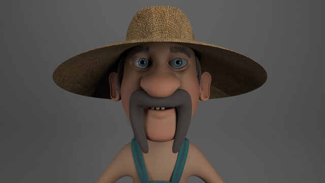 cartoon redneck no rig 3D मॉडल .c4d .max .obj .3ds .fbx .stl .blend 
