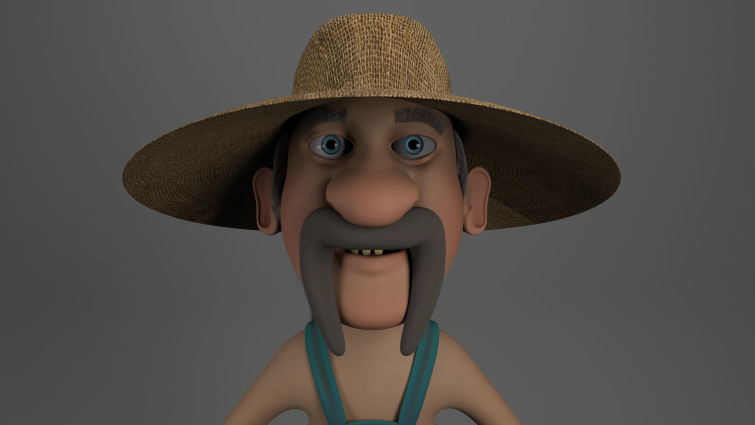 cartoon redneck no rig 3D Model .c4d .max .obj .3ds .fbx .stl .blend 