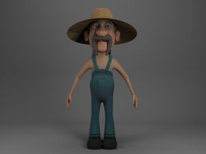 cartoon redneck no rig 3D मॉडल