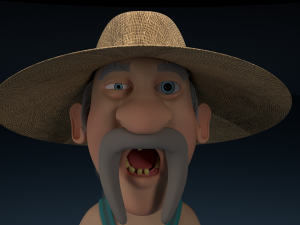 cartoon redneck rigged 3D Model