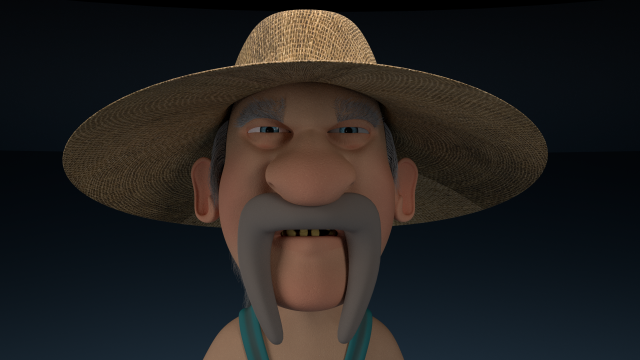 cartoon redneck rigged 3D Model .c4d .max .obj .3ds .fbx .stl .blend 