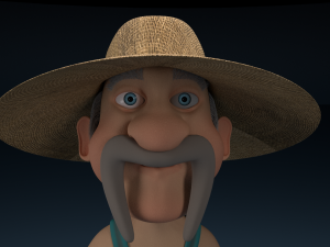 cartoon redneck rigged 3D Model