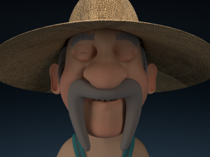 cartoon redneck rigged 3D Model