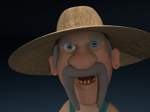 cartoon redneck rigged 3D Model