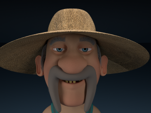 cartoon redneck rigged 3D Model