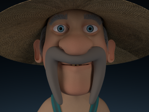 cartoon redneck rigged 3D Model