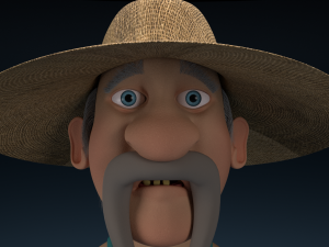 cartoon redneck rigged 3D Model