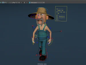 redneck cartone animato truccato Modello 3D