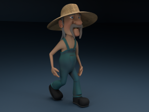 cartoon redneck rigged 3D Model