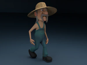 redneck cartone animato truccato Modello 3D