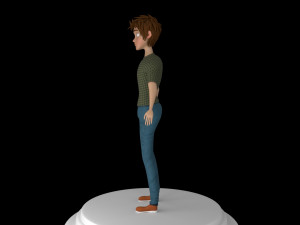 cartoon boy rigged Modèle 3D