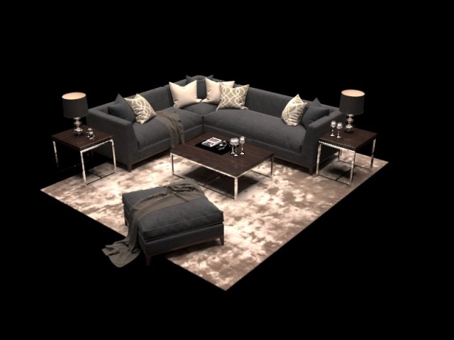 sofa corner 3D Модель .c4d .max .obj .3ds .fbx .stl .blend 