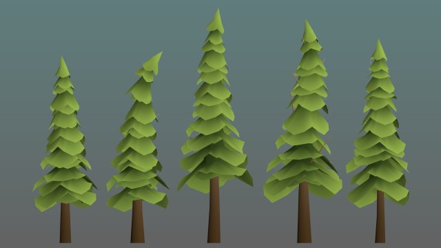 confier trees pack low poly obj fbx 3D मॉडल .c4d .max .obj .3ds .fbx .stl .blend 