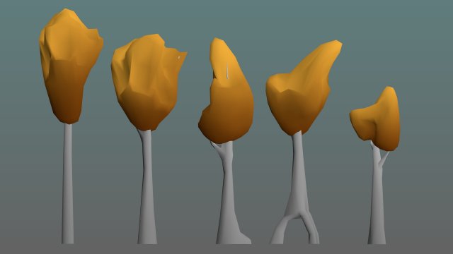 deciduous trees low poly pack obj fbx 3D मॉडल .c4d .max .obj .3ds .fbx .stl .blend 