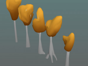 deciduous trees low poly pack obj fbx 3D मॉडल