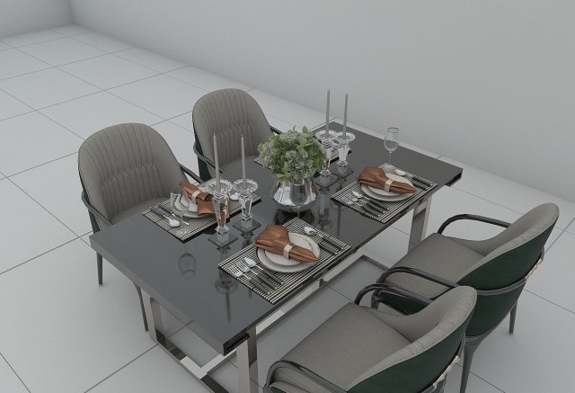 dining table Modello 3D .c4d .max .obj .3ds .fbx .stl .blend 