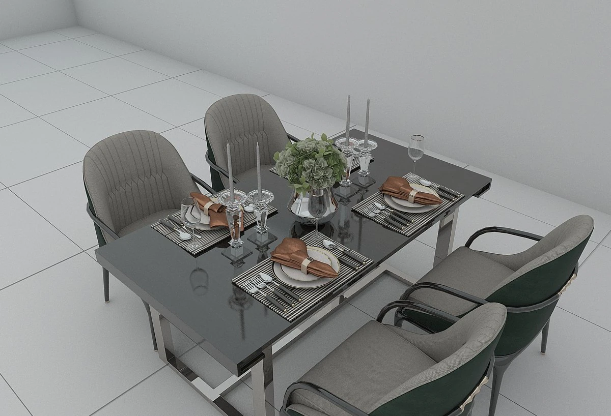dining table 3D Model .c4d .max .obj .3ds .fbx .stl .blend 
