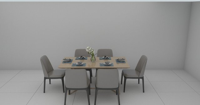 dining table 3D Model .c4d .max .obj .3ds .fbx .stl .blend 