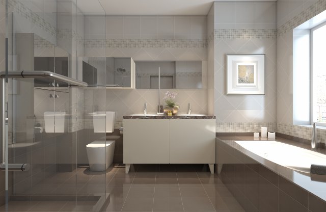 bathroom sceene 3D Model .c4d .max .obj .3ds .fbx .stl .blend 
