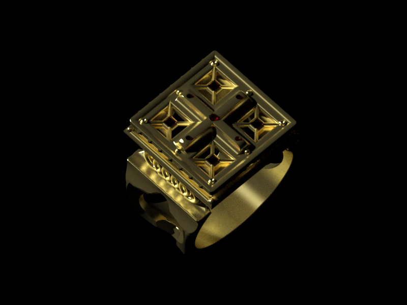 a ring with a cross 3D Print Model .c4d .max .obj .3ds .fbx .stl .blend 