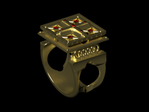 a ring with a cross Model Cetak 3D
