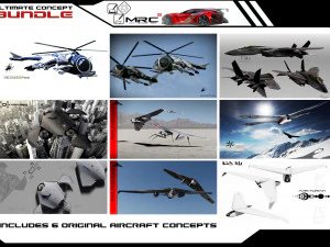 pacchetto di concetti di aerei definitivi Modello 3D