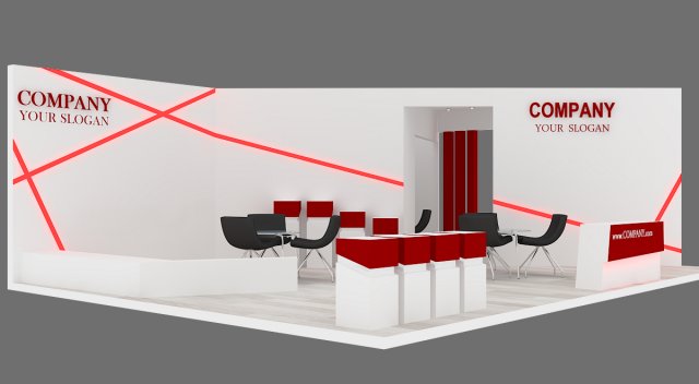 exhibition stand 02 3D Model .c4d .max .obj .3ds .fbx .stl .blend 