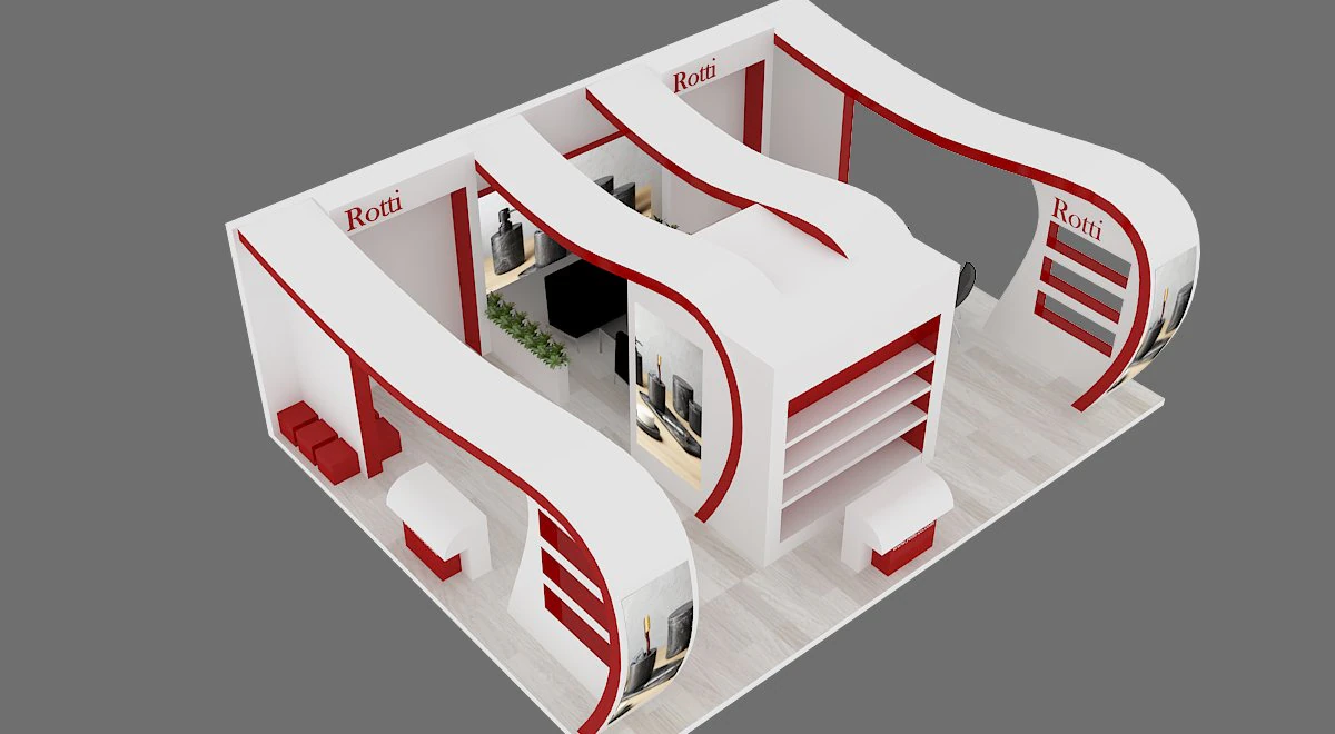 exhibition stand 03 3D Model .c4d .max .obj .3ds .fbx .stl .blend 