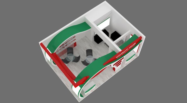 exhibition stand 16 3D Модель .c4d .max .obj .3ds .fbx .stl .blend 