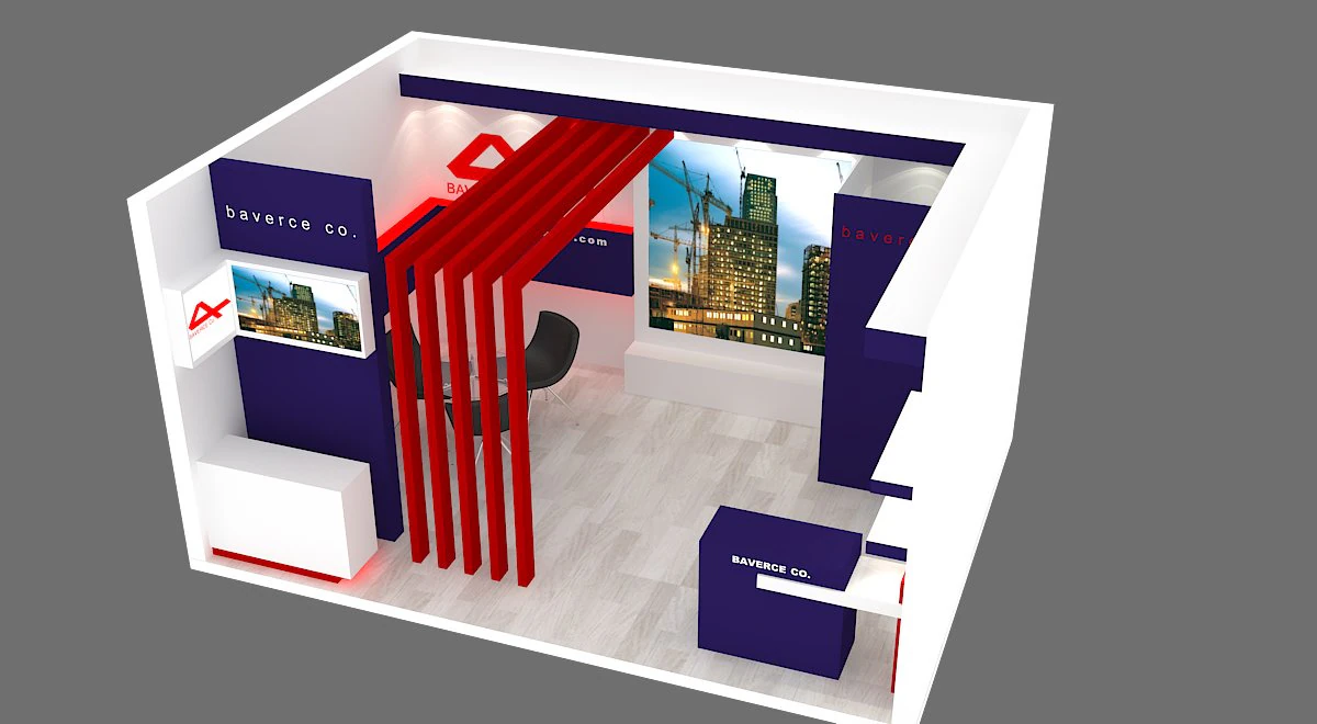 exhibition stand 22 3D Model .c4d .max .obj .3ds .fbx .stl .blend