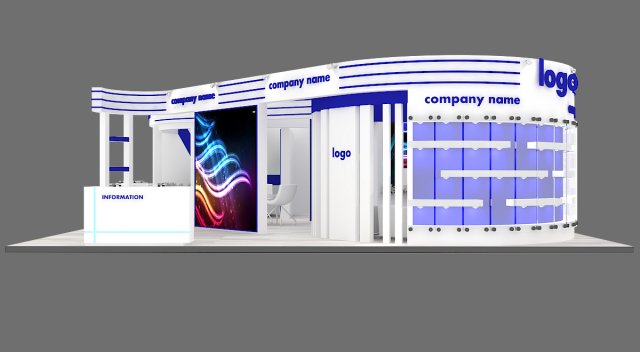 exhibition stand 31 3D Model .c4d .max .obj .3ds .fbx .stl .blend 