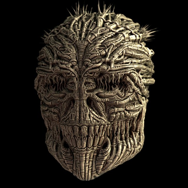 giger skull 3Dモデル .c4d .max .obj .3ds .fbx .stl .blend 