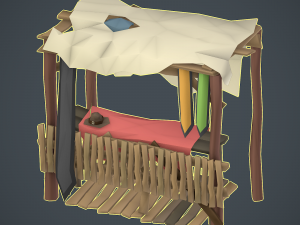 cartoon trade shop 3D Model