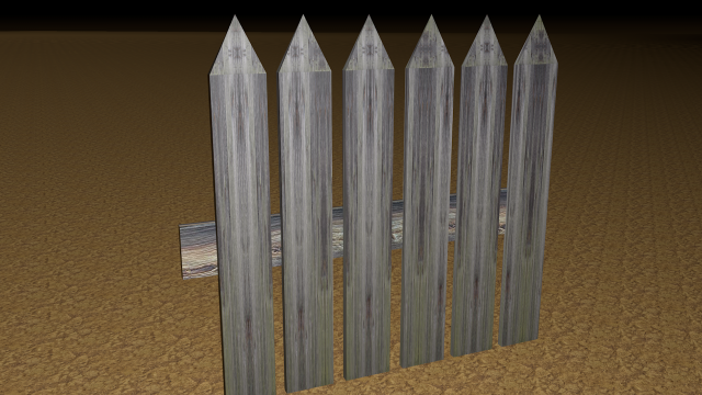 modular low-poly fence textures mat Modelo 3D .c4d .max .obj .3ds .fbx .stl .blend 