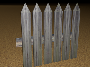 modular low-poly fence textures mat 3D Model
