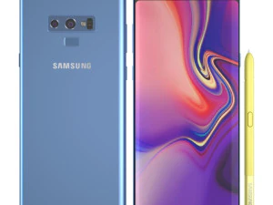 सैमसंग गैलेक्सी नोट 9 - समुद्री नीला 3D मॉडल