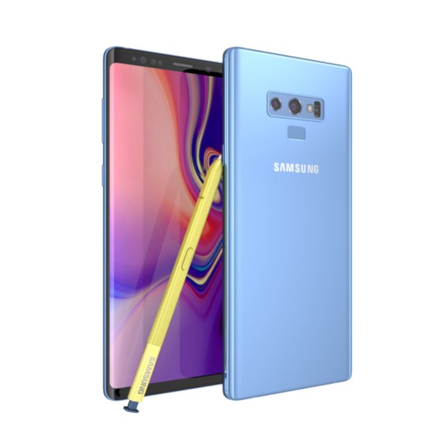 samsung galaxy note 9 - ocean blue 3D मॉडल .c4d .max .obj .3ds .fbx .stl .blend 