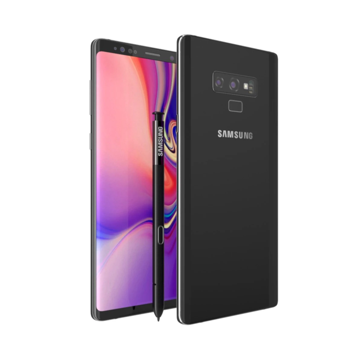 samsung galaxy note 9 - midnight black 3D Model .c4d .max .obj .3ds .fbx .stl .blend 