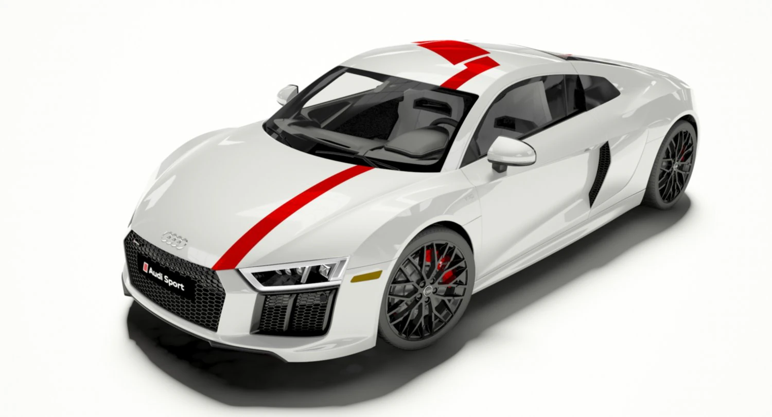 audi r8 coupe 2018 3D Model .c4d .max .obj .3ds .fbx .stl .blend 